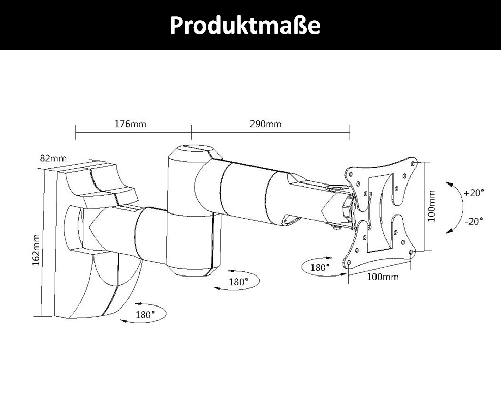 TV Fernseher & Monitor Wandhalterung A174 Halter Für VESA 50x50