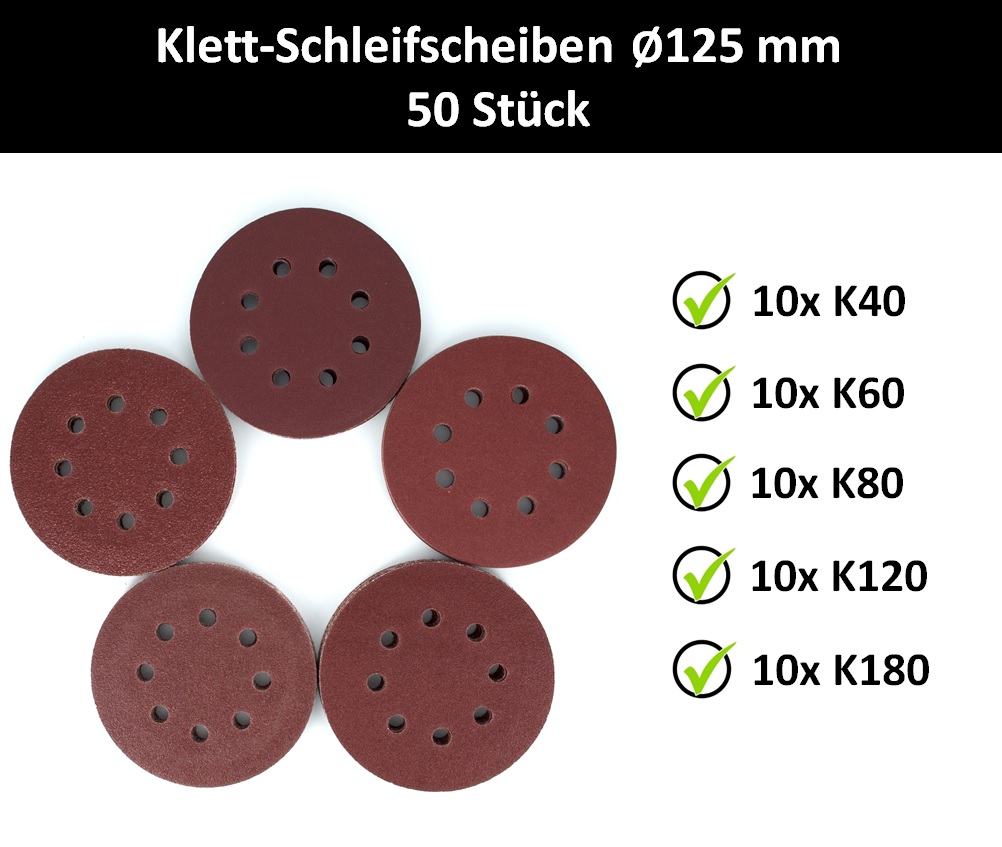 Indasa 10x 125mm 8H P80 Schleifscheibe Klett Scheiben Exzenterschleifpapier 125 